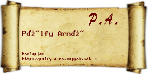Pálfy Arnó névjegykártya